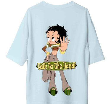 Betty Boop Talk To The Hand : Burger Bae Oversized  Tee For Men and Women