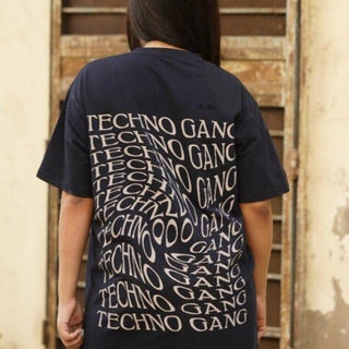 Techno Gang Oversized Tee (T-shirt) Oversized T-shirt Burger Bae Free Size Black 