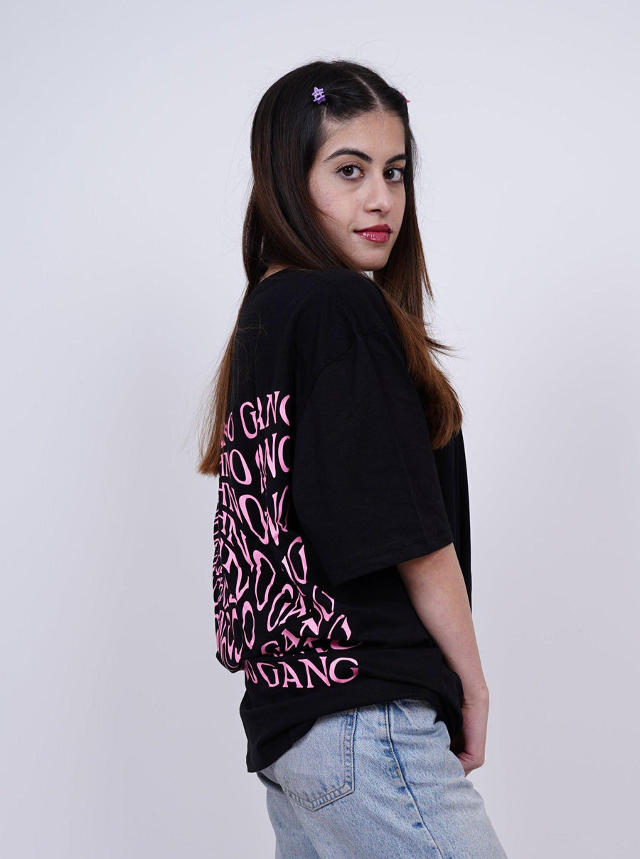 Techno Gang (Pink Glow) Drop-Sleeved Tee (T-shirt) - BurgerBae