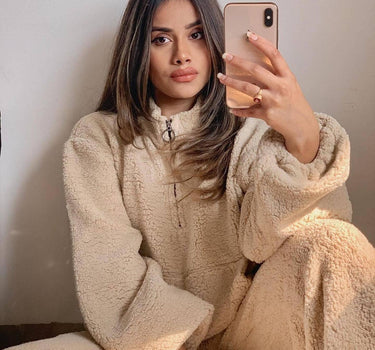 Teddy Co-Ord Set Beige Co-ord set Burger Bae 