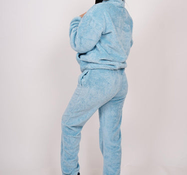 Teddy Co-Ord Set Pale Blue - BurgerBae