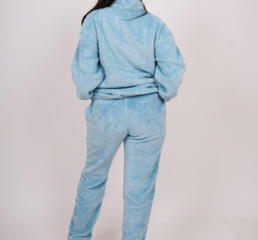 Teddy Co-Ord Set Pale Blue - BurgerBae