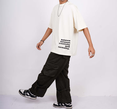 Constancy Round Neck Drop Sleeved  Tee For Men and Women