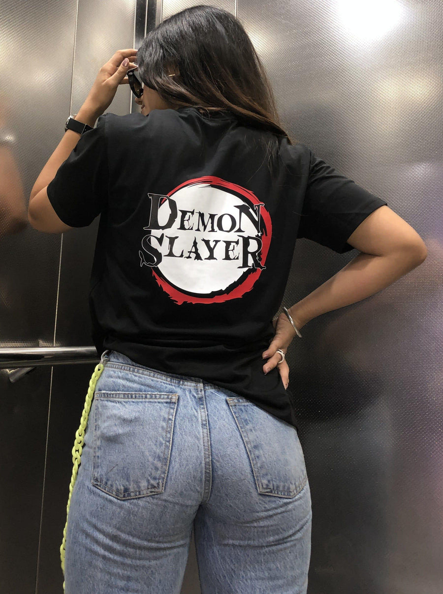 The Demons Slayer.. Inosuke Hashibira Oversized Tee (T-shirt) Oversized T-shirt Burger Bae 