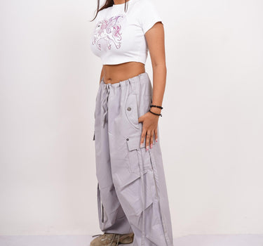 The Flying Pony - Burger Bae Round Neck Crop Baby Tee - BurgerBae