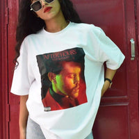 The Weeknd After Hours Oversized Tee (T-shirt) Oversized T-shirt Burger Bae FreeSize White 