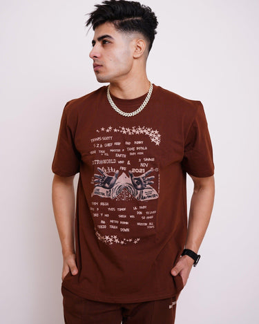 Travis Scott Astro World Oversized Tee (T-shirt) For Men Oversized T-shirt Burger Bae 