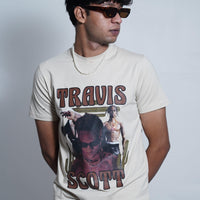 Travis Scott Vintage Tee (T-shirt) For Men T-shirt Burger Bae S Beige 
