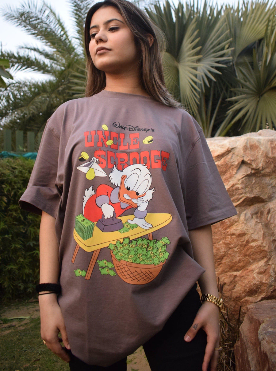 Uncle Scrooge Oversized Tee (T-shirt) Oversized T-shirt Burger Bae Free Size Cocoa 