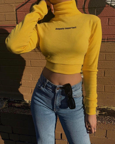 Uniquely Imperfect Turtleneck Turtle-Necks Burger Bae XS Bright Yellow 