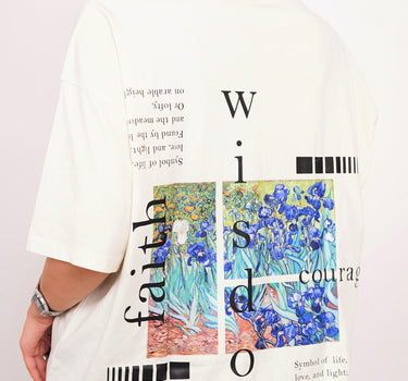 Van Gogh Collection: Irises Drop-Sleeved Tee (Oversized) - BurgerBae