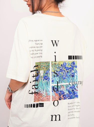 Van Gogh Collection: Irises Drop-Sleeved Tee (Oversized) - BurgerBae