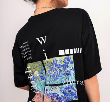 Van Gogh Collection: Irises Drop-Sleeved Tee (Oversized) - BurgerBae