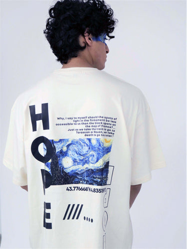 Van Gogh Collection: Starry Night Drop-Sleeved Tee (T-shirt) - BurgerBae