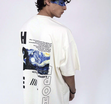 Van Gogh Collection: Starry Night Drop-Sleeved Tee (T-shirt) - BurgerBae