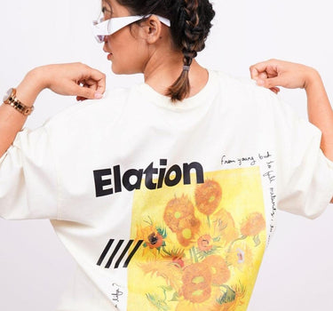 Van Gogh Collection: Sunflowers Drop-Sleeved Tee (Oversized) - BurgerBae