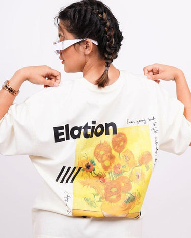 Van Gogh Collection: Sunflowers Drop-Sleeved Tee (Oversized) - BurgerBae