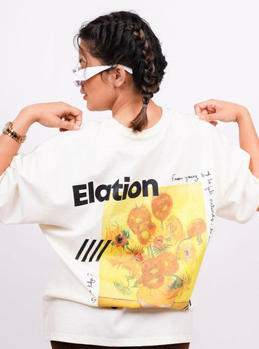 Van Gogh Collection: Sunflowers Drop-Sleeved Tee (Oversized) - BurgerBae