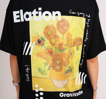 Van Gogh Collection: Sunflowers Drop-Sleeved Tee (Oversized) - BurgerBae