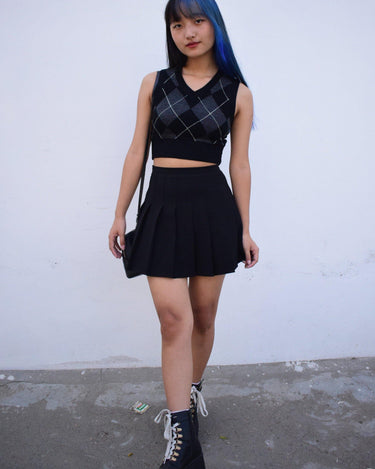 Tennis Vest (All Colours) Sweater Burger Bae S Black-Grey 