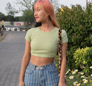 Basic Gigi Tee (T-shirt) Tops Burger Bae S Apple Green 