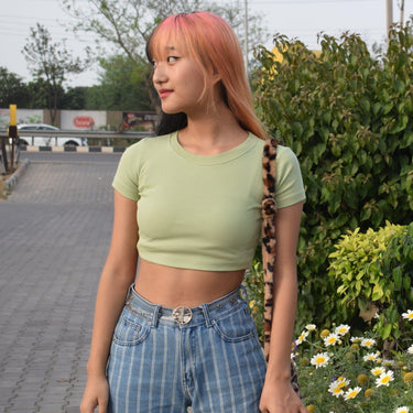 Basic Gigi Tee (T-shirt) Tops Burger Bae S Apple Green 