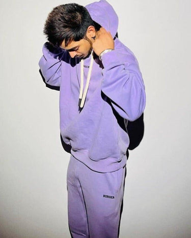 Ye Baggy Hoodie For Men Hoodies Burger Bae M Lavender 
