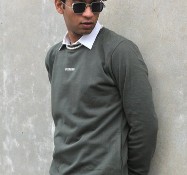 Ye Sweat For Men Sweatshirt Burger Bae S Dark Olive Green 