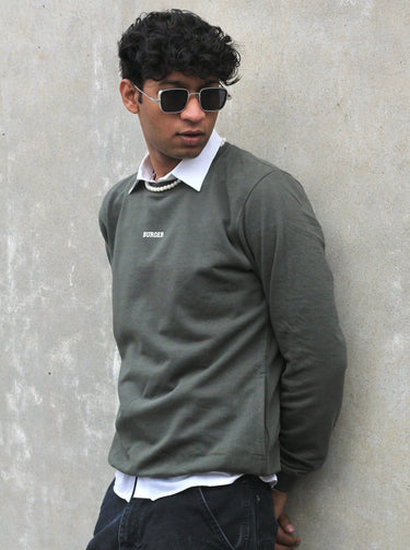 Ye Sweat For Men Sweatshirt Burger Bae S Dark Olive Green 