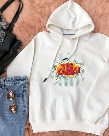 Yes Carbs Hoodie Hoodies Burger Bae S White 