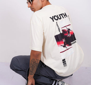 Youth Round Neck Drop Sleeved Oversized Tee (T-shirt) - BurgerBae